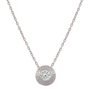 Gargantilla oro blanco 18kl chaton - 9mm