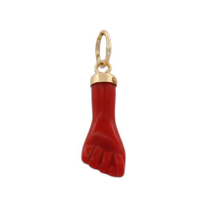 Colgante oro 18kl higa roja pequeña