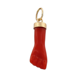 Colgante oro 18kl higa roja grande