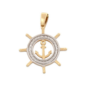 Colgante oro 18kl timon-ancla