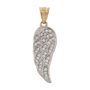 Colgante oro 18kl ala angel circonitas