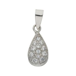 Colgante oro blanco 18kl lagrima circonitas