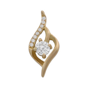 Colgante oro 18kl circonitas - 10x22mm