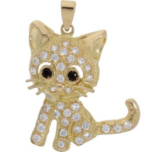 Colgante oro 18kl gato circonitas