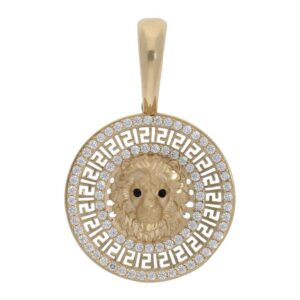 Colgante oro 18kl leon circonitas - 23mm