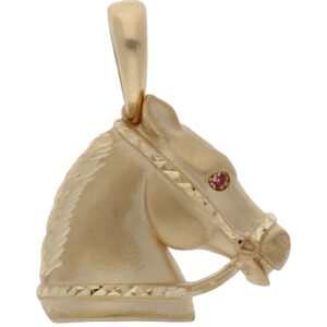 Colgante oro 18kl caballo - 25x23mm
