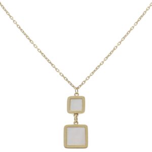Gargantilla oro 18kl cuadrados + nacar