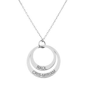 Gargantilla oro blanco 18kl 2 circulos - 20mm