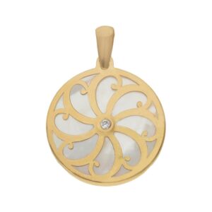 Colgante oro 18kl nacar - 16mm