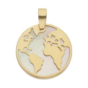 Colgante oro 18kl nacar mundo