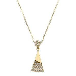 Gargantilla oro 18kl triangulo circonitas
