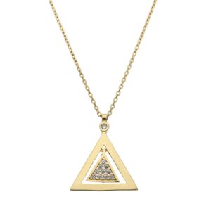 Gargantilla oro 18kl triangulo circonitas