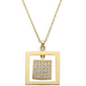 Gargantilla oro 18kl cuadrado circonitas