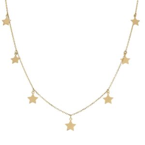 Gargantilla oro 18kl charms estrellas