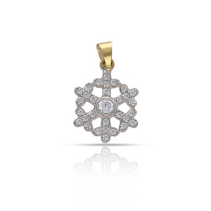 Colgante oro 18kl copo nieve
