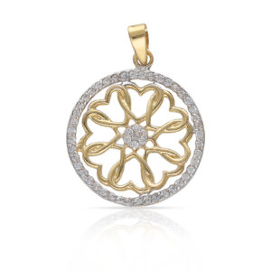 Colgante oro 18kl corazones entrelazados