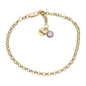 Pulsera mi historia oro 18kl 3mm - lila