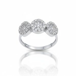 Sortija oro blanco 18kl diamantes - stock