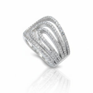 Sortijas oro blanco 18kl diamantes - stock