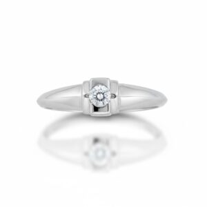Sortija oro blanco 18kl diamante