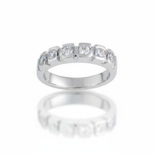 Sortija oro blanco 18kl diamantes