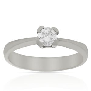 Sortija oro blanco 18kl diamante