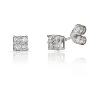 Pendientes oro blanco 18kl diamantes