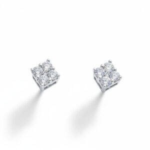 Pendientes oro blanco 18kl diamantes