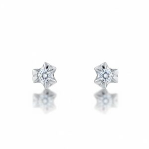 Pendientes oro blanco 18kl diamantes