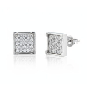 Pendientes oro blanco 18kl diamantes