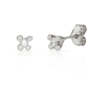 Pendientes oro blanco 18kl diamantes