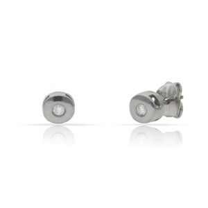 Pendientes oro blanco 18kl diamantes chaton - 4.50mm