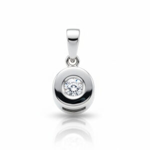 Colgante oro blanco 18kl diamante chaton - 7.50mm
