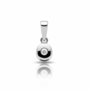 Colgante oro blanco 18kl diamante chaton - 5.50mm