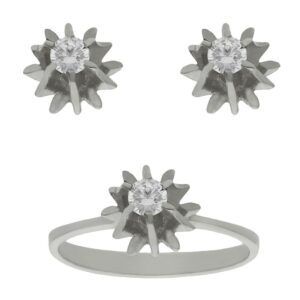 Pendientes oro blanco 18kl diamantes