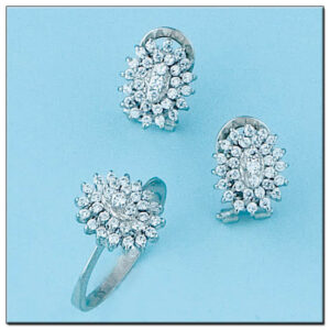 Pendientes oro blanco 18kl diamantes