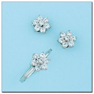 Pendientes oro blanco 18kl diamantes