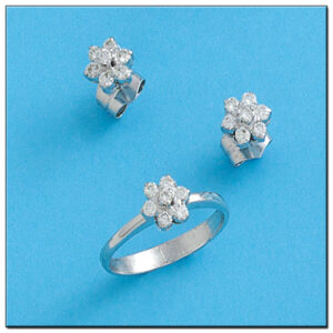 Pendientes oro blanco 18kl diamantes