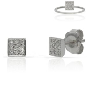 Pendientes oro blanco 18kl diamantes