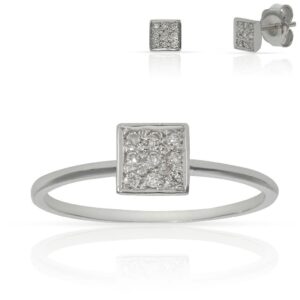 Sortija oro blanco 18kl diamantes