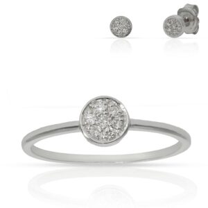 Sortija oro blanco 18kl diamantes - stock