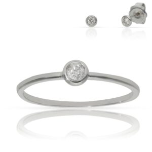 Sortija oro blanco 18kl diamante - stock