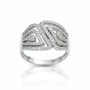 Sortija oro blanco 18kl diamantes - stock