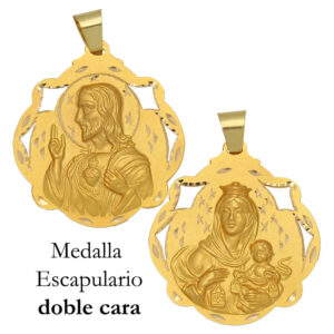 Medalla oro 18kl escapulario de 40x45 mm