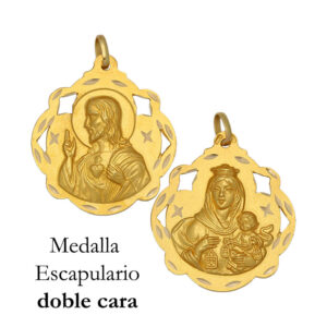 Medalla oro 18kl escapulario - 25x28 mm