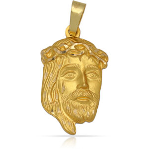 Medalla oro 18kl cara de cristo - 20x33mm