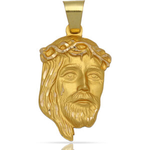 Medalla oro 18kl cara de cristo - 24x40mm
