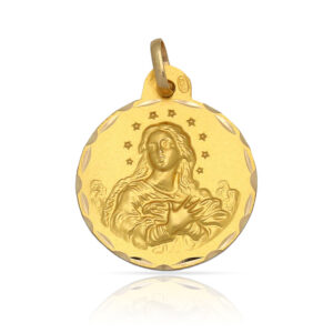 Medalla oro 18kl v.de la purisima - 17mm