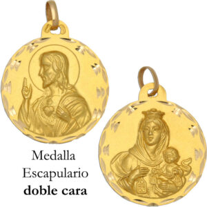 Medalla oro 18kl escapulario - 29mm