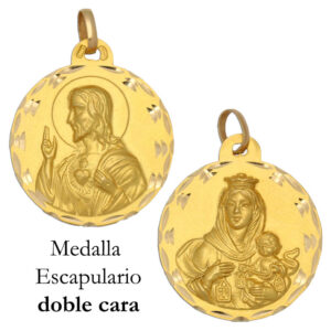 Medalla oro 18kl escapulario - 25mm